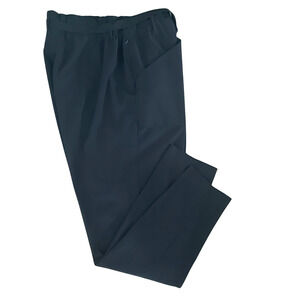 Modern Ambition Sz L Paperbag Pants 30"L Tie Belt Elastic Waist Taper Leg Black